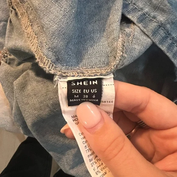 SHEIN Blue Denim Mini Dress - Picture 3 of 3